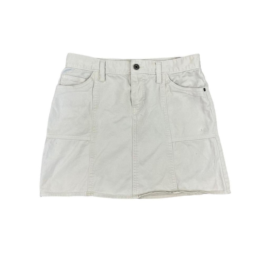 gap jeans cream cargo utility mini skirt size 2 tan khaki y2k grunge basic cute